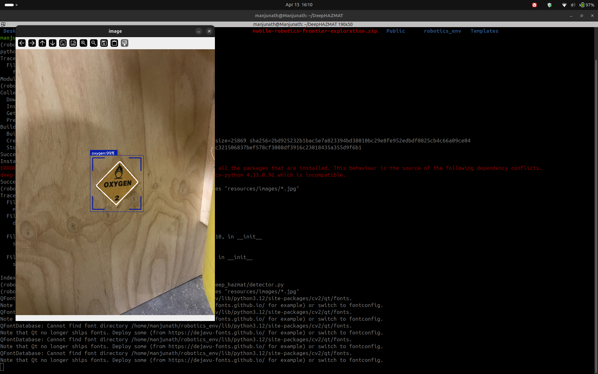 DeepHAZMAT detection screenshot 1