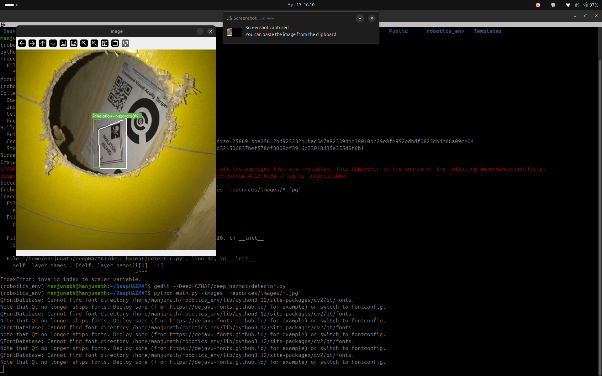 DeepHAZMAT detection screenshot 2
